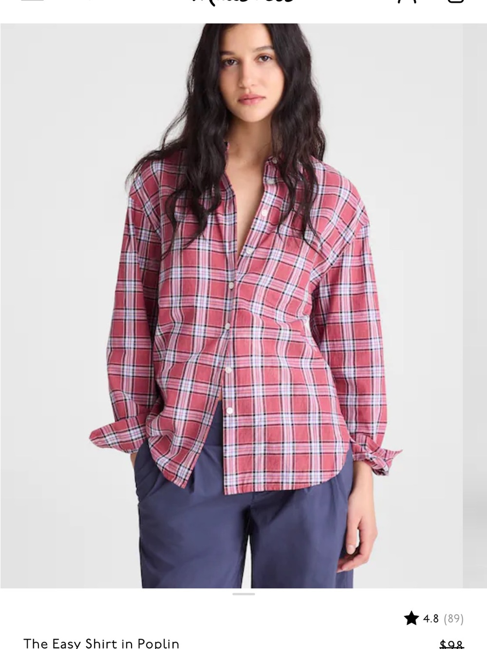 Madewell The Easy Shirt in Poplin - Red Balanced Plaid